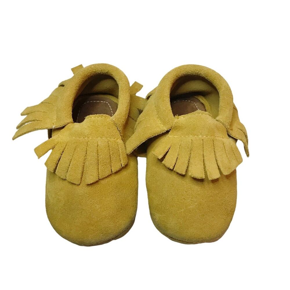HONGTEYA Yellow Leather Baby Moccasins 3